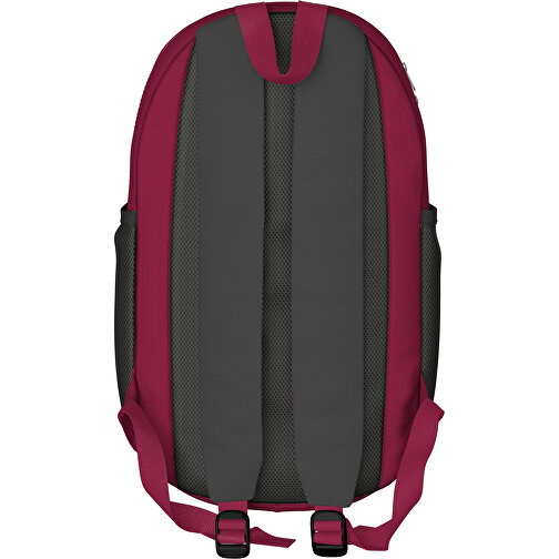 Rucksack Milan , schwarz / bugunderrot, Sublimation-fabric 300g, 15,00cm x 40,00cm x 30,00cm (Länge x Höhe x Breite), Bild 2