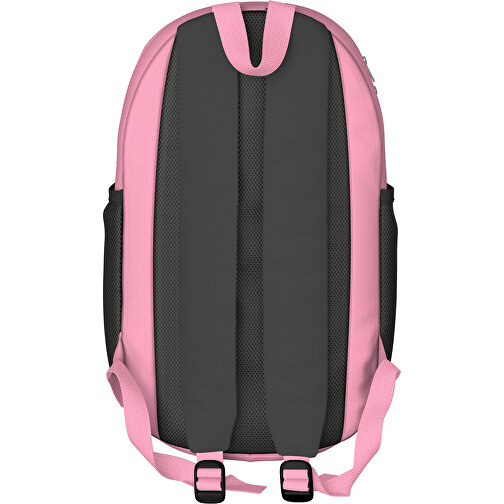 Rucksack Milan , schwarz / hellpink, Sublimation-fabric 300g, 15,00cm x 40,00cm x 30,00cm (Länge x Höhe x Breite), Bild 2