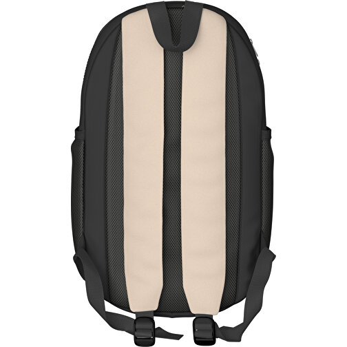 Rucksack Milan , beige / schwarz, Sublimation-fabric 300g, 15,00cm x 40,00cm x 30,00cm (Länge x Höhe x Breite), Bild 2