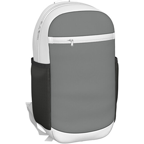 Rucksack Milan , delfingrau / weiß, Sublimation-fabric 300g, 15,00cm x 40,00cm x 30,00cm (Länge x Höhe x Breite), Bild 1