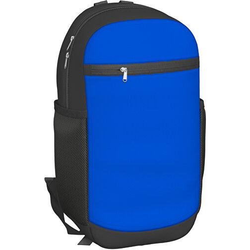 Rucksack Milan , königsblau / schwarz, Sublimation-fabric 300g, 15,00cm x 40,00cm x 30,00cm (Länge x Höhe x Breite), Bild 1