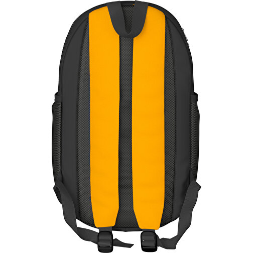 Rucksack Milan , hellorange / schwarz, Sublimation-fabric 300g, 15,00cm x 40,00cm x 30,00cm (Länge x Höhe x Breite), Bild 2