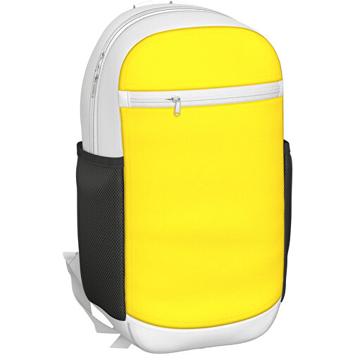 Rucksack Milan , zitronengelb / weiss, Sublimation-fabric 300g, 15,00cm x 40,00cm x 30,00cm (Länge x Höhe x Breite), Bild 1