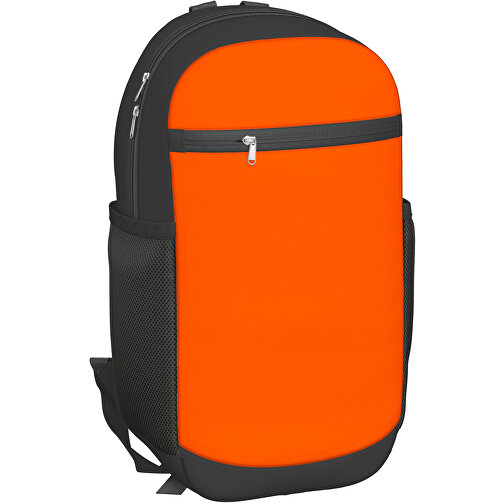 Rucksack Milan , orange / schwarz, Sublimation-fabric 300g, 15,00cm x 40,00cm x 30,00cm (Länge x Höhe x Breite), Bild 1