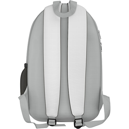 Rucksack Easy , weiss / hellgrau, Sublimation-fabric 300g, 15,00cm x 40,00cm x 30,00cm (Länge x Höhe x Breite), Bild 2