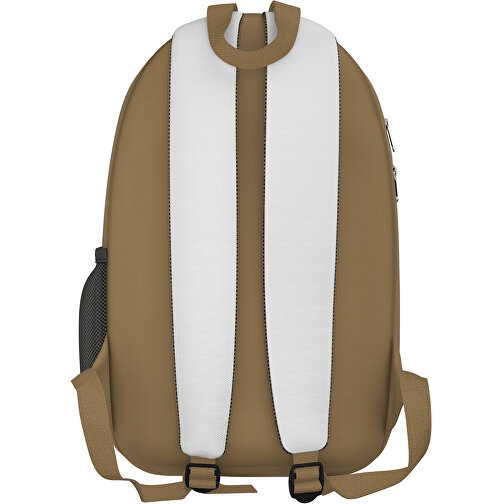 Rucksack Easy , weiss / hellgold, Sublimation-fabric 300g, 15,00cm x 40,00cm x 30,00cm (Länge x Höhe x Breite), Bild 2