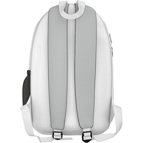 Rucksack Easy , hellgrau / weiss, Sublimation-fabric 300g, 15,00cm x 40,00cm x 30,00cm (Länge x Höhe x Breite), Bild 2