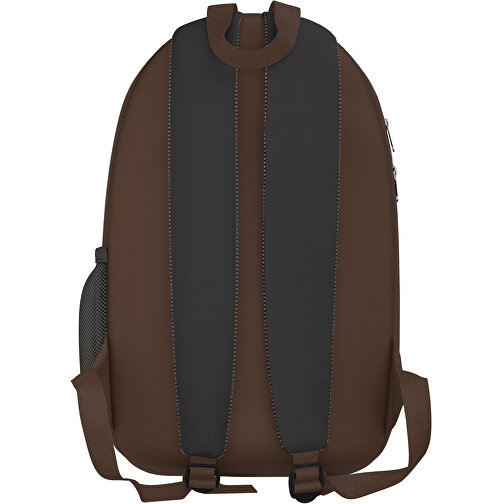 Rucksack Easy , schwarz / espressobraun, Sublimation-fabric 300g, 15,00cm x 40,00cm x 30,00cm (Länge x Höhe x Breite), Bild 2