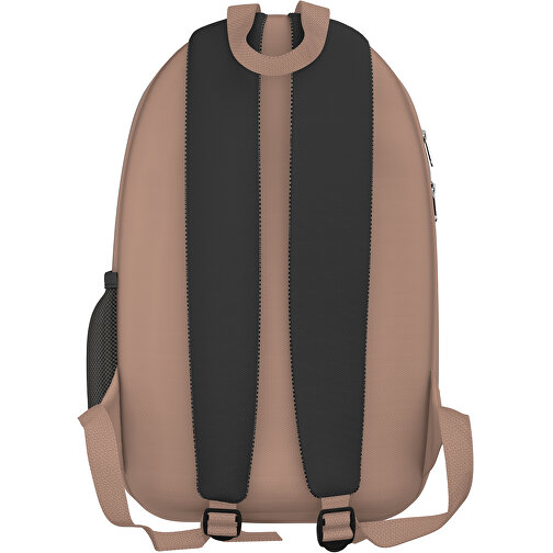 Rucksack Easy , schwarz / mandelbraun, Sublimation-fabric 300g, 15,00cm x 40,00cm x 30,00cm (Länge x Höhe x Breite), Bild 2