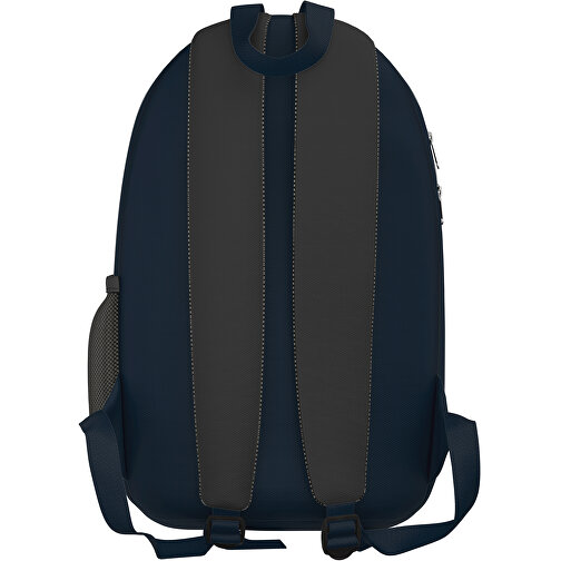 Rucksack Easy , schwarz / heidelbeerblau, Sublimation-fabric 300g, 15,00cm x 40,00cm x 30,00cm (Länge x Höhe x Breite), Bild 2