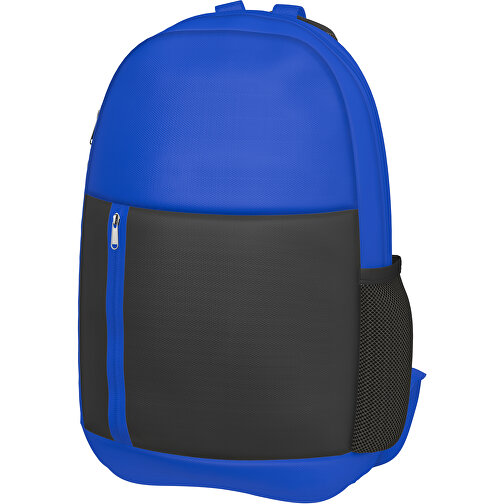 Rucksack Easy , schwarz / königsblau, Sublimation-fabric 300g, 15,00cm x 40,00cm x 30,00cm (Länge x Höhe x Breite), Bild 1