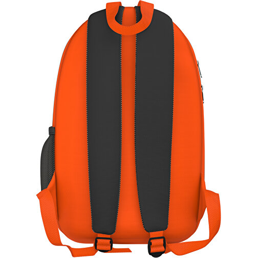 Rucksack Easy , schwarz / orange, Sublimation-fabric 300g, 15,00cm x 40,00cm x 30,00cm (Länge x Höhe x Breite), Bild 2