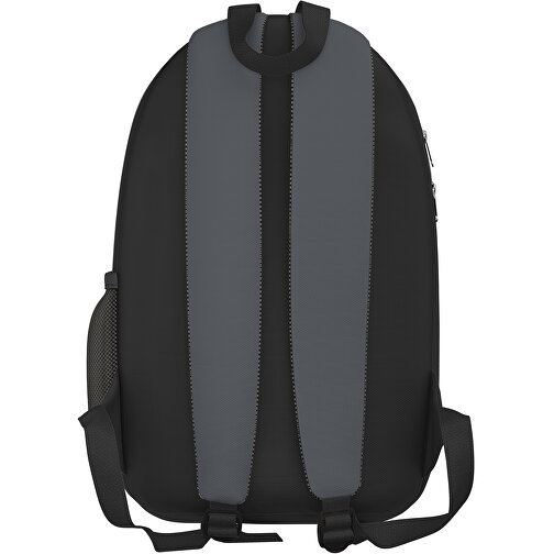 Rucksack Easy , asphaltgrau / schwarz, Sublimation-fabric 300g, 15,00cm x 40,00cm x 30,00cm (Länge x Höhe x Breite), Bild 2