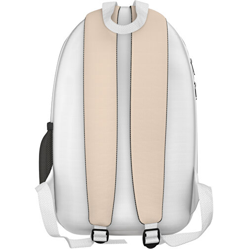 Rucksack Easy , beige / weiß, Sublimation-fabric 300g, 15,00cm x 40,00cm x 30,00cm (Länge x Höhe x Breite), Bild 2