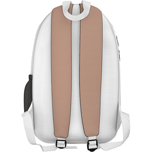 Rucksack Easy , mandelbraun / weiss, Sublimation-fabric 300g, 15,00cm x 40,00cm x 30,00cm (Länge x Höhe x Breite), Bild 2