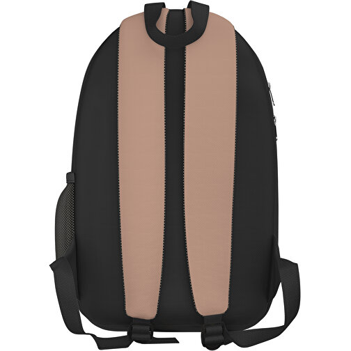 Rucksack Easy , mandelbraun / schwarz, Sublimation-fabric 300g, 15,00cm x 40,00cm x 30,00cm (Länge x Höhe x Breite), Bild 2