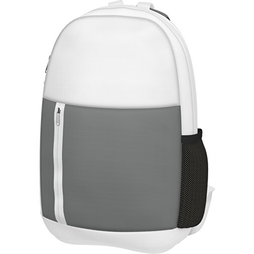 Rucksack Easy , delfingrau / weiß, Sublimation-fabric 300g, 15,00cm x 40,00cm x 30,00cm (Länge x Höhe x Breite), Bild 1