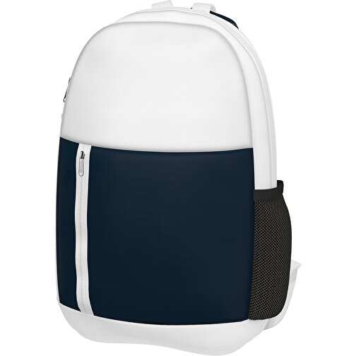 Rucksack Easy , heidelbeerblau / weiss, Sublimation-fabric 300g, 15,00cm x 40,00cm x 30,00cm (Länge x Höhe x Breite), Bild 1