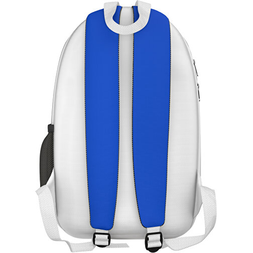 Rucksack Easy , königsblau / weiss, Sublimation-fabric 300g, 15,00cm x 40,00cm x 30,00cm (Länge x Höhe x Breite), Bild 2