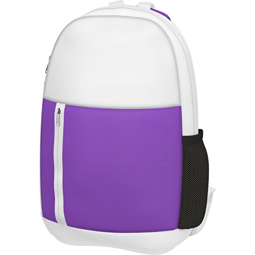 Rucksack Easy , lavendellila / weiss, Sublimation-fabric 300g, 15,00cm x 40,00cm x 30,00cm (Länge x Höhe x Breite), Bild 1