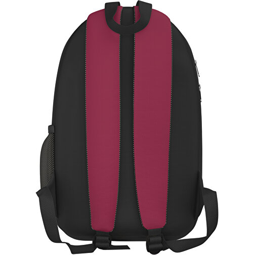 Rucksack Easy , bugunderrot / schwarz, Sublimation-fabric 300g, 15,00cm x 40,00cm x 30,00cm (Länge x Höhe x Breite), Bild 2