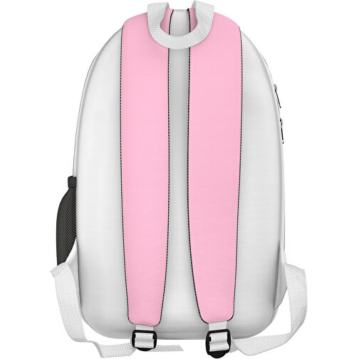 Rucksack Easy , hellrosa / weiss, Sublimation-fabric 300g, 15,00cm x 40,00cm x 30,00cm (Länge x Höhe x Breite), Bild 2