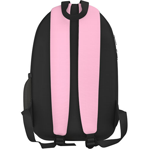 Rucksack Easy , hellrosa / schwarz, Sublimation-fabric 300g, 15,00cm x 40,00cm x 30,00cm (Länge x Höhe x Breite), Bild 2