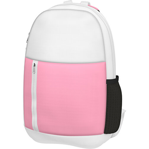 Rucksack Easy , hellpink / weiss, Sublimation-fabric 300g, 15,00cm x 40,00cm x 30,00cm (Länge x Höhe x Breite), Bild 1