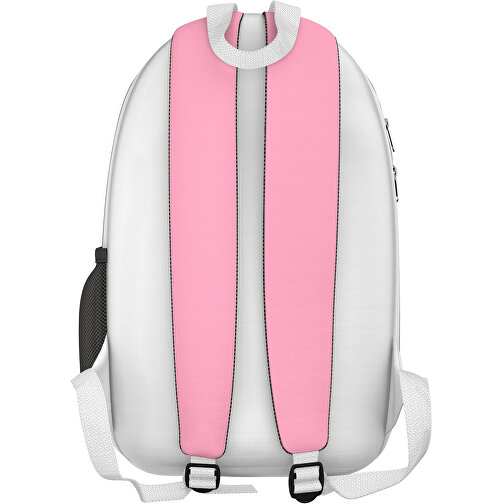 Rucksack Easy , hellpink / weiß, Sublimation-fabric 300g, 15,00cm x 40,00cm x 30,00cm (Länge x Höhe x Breite), Bild 2