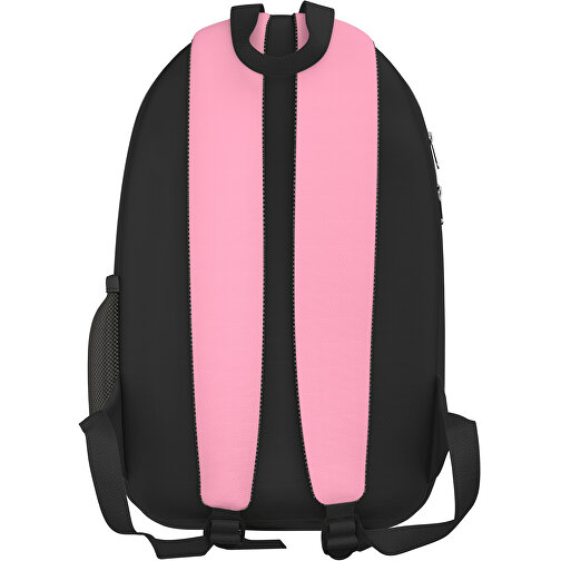 Rucksack Easy , hellpink / schwarz, Sublimation-fabric 300g, 15,00cm x 40,00cm x 30,00cm (Länge x Höhe x Breite), Bild 2