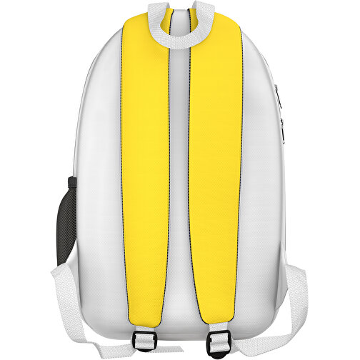 Rucksack Easy , zitronengelb / weiss, Sublimation-fabric 300g, 15,00cm x 40,00cm x 30,00cm (Länge x Höhe x Breite), Bild 2