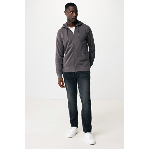 Iqoniq Abisko Zip-Kapuzenpullover Aus Recycelter Baumwolle, Anthrazit , anthrazit, 50% recycelte und 50% biologische Baumwolle, XXL, 78,00cm x 1,00cm x 64,00cm (Länge x Höhe x Breite), Bild 3