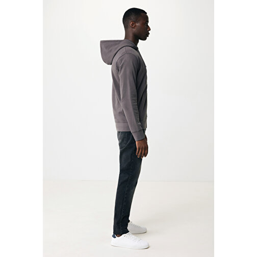 Iqoniq Abisko Zip-Kapuzenpullover Aus Recycelter Baumwolle, Anthrazit , anthrazit, 50% recycelte und 50% biologische Baumwolle, XXL, 78,00cm x 1,00cm x 64,00cm (Länge x Höhe x Breite), Bild 5