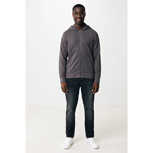 Iqoniq Abisko Zip-Kapuzenpullover Aus Recycelter Baumwolle, Anthrazit , anthrazit, 50% recycelte und 50% biologische Baumwolle, S, 68,00cm x 1,00cm x 50,00cm (Länge x Höhe x Breite), Bild 4