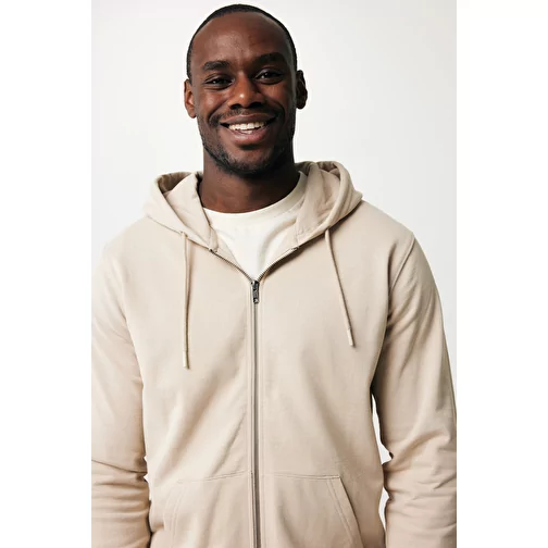 Iqoniq Abisko sweat à capuche zippé en coton recyclé, desert, Image 7
