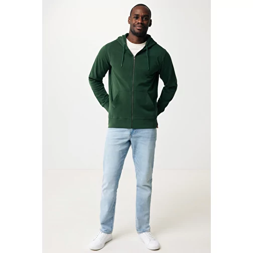 Sweat à capuche zippé Iqoniq Abisko en coton recyclé, forest green, Image 3