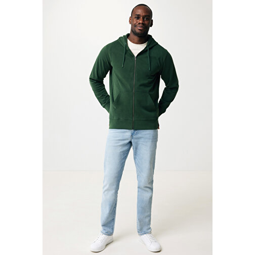 Iqoniq Abisko Zip-Kapuzenpullover Aus Recycelter Baumwolle, Forest Green , forest green, 50% recycelte und 50% biologische Baumwolle, M, 72,00cm x 1,00cm x 54,00cm (Länge x Höhe x Breite), Bild 3