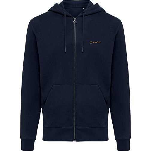 Iqoniq Abisko Zip-Kapuzenpullover Aus Recycelter Baumwolle, Navy Blau , navy blau, 50% recycelte und 50% biologische Baumwolle, XXS, 61,00cm x 1,00cm x 47,00cm (Länge x Höhe x Breite), Bild 4