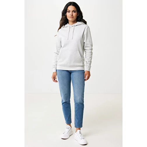 Iqoniq Rila Lightweight Hoodie tillverkad av återvunnen bomull, ofärgad ljusgrå, Bild 6