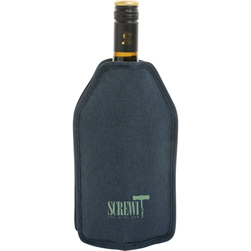 Vino AWARE™ RPET Weinkühler-Sleeve, Navy Blau , navy blau, PET - recycelt, 15,50cm x 22,50cm x 2,50cm (Länge x Höhe x Breite), Bild 5