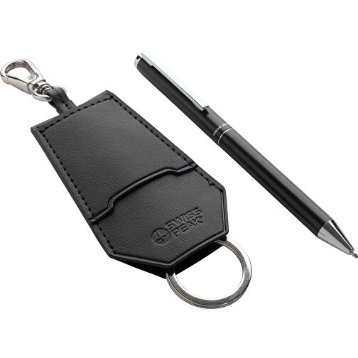 Swiss Peak Tula RCS Set Aus Key-Organizer & Stifte, Schwarz , schwarz, PU - recycelt,Aluminium - recycelt, 8,50cm x 15,00cm x 2,00cm (Länge x Höhe x Breite), Bild 1