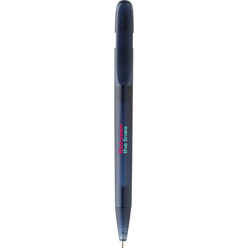 Penna trasparente Devin in rABS certificato GRS, blu navy, Immagine 7