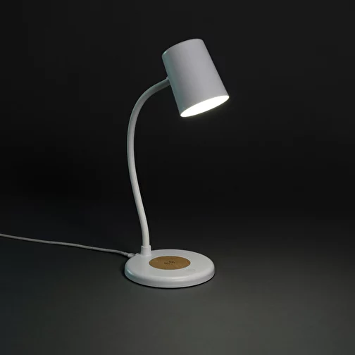 Zenara lampe de bureau 15W en plastique RCS rec. & liège, blanc, Image 11