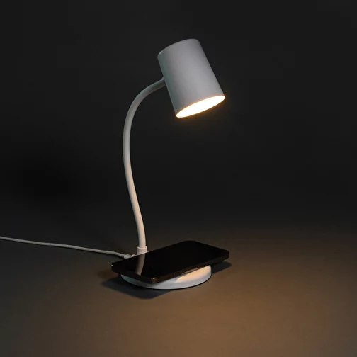 Zenara lampe de bureau 15W en plastique RCS rec. & liège, blanc, Image 8