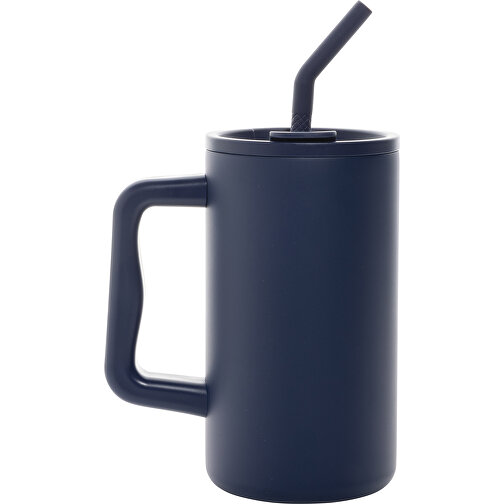 Cube Becher Aus RCS Recyceltem Stahl 800ml, Navy Blau , navy blau, Rostfreier Stahl - recycelt,Polypropylen - recycelt, 18,00cm (Höhe), Bild 4