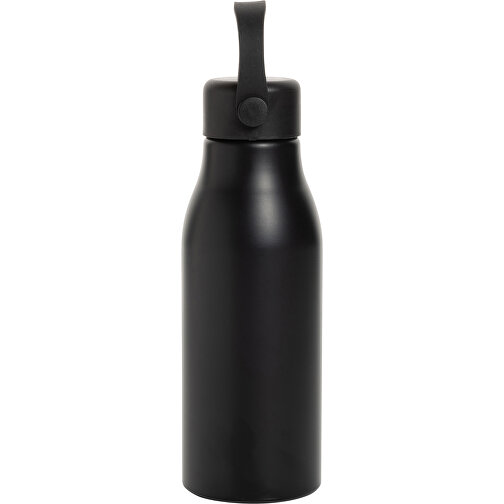 Pluto Flasche Aus RCS-zertifiziert Recyceltem Alu 680ml, Schwarz , schwarz, Aluminium - recycelt,PP, 21,30cm x 7,30cm x 7,30cm (Länge x Höhe x Breite), Bild 3