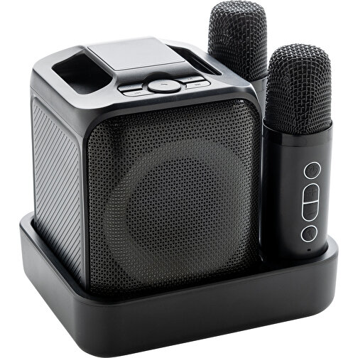 Set de karaoke Singvibe con micrófono doble de RCS rec. ABS, negro, Imagen 1