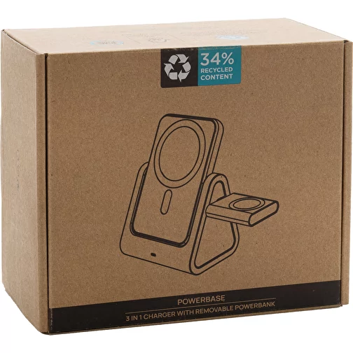 Chargeur Powerbase 3 en 1 en plastique RCS avec banque de puissance, noir, Image 14