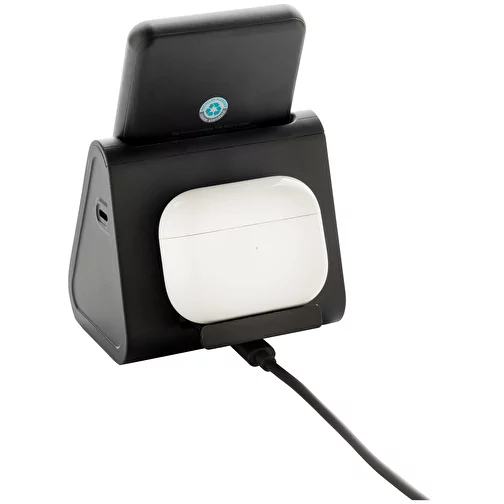 Chargeur Powerbase 3 en 1 en plastique RCS avec banque de puissance, noir, Image 7
