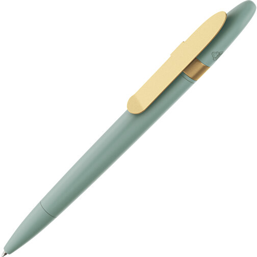 Prodir DS5 TSM Twist Kugelschreiber , Prodir, sage green-gold satiniert, Kunststoff/Metall, 14,30cm x 1,50cm (Länge x Breite), Bild 1